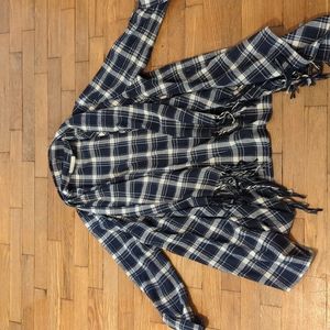 Plaid shawl/cardigan